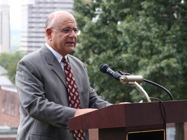Zahi Haddad speaking at lectern