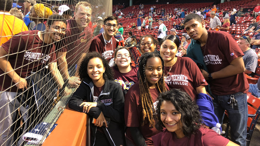 Students at College Night at Fenway Park